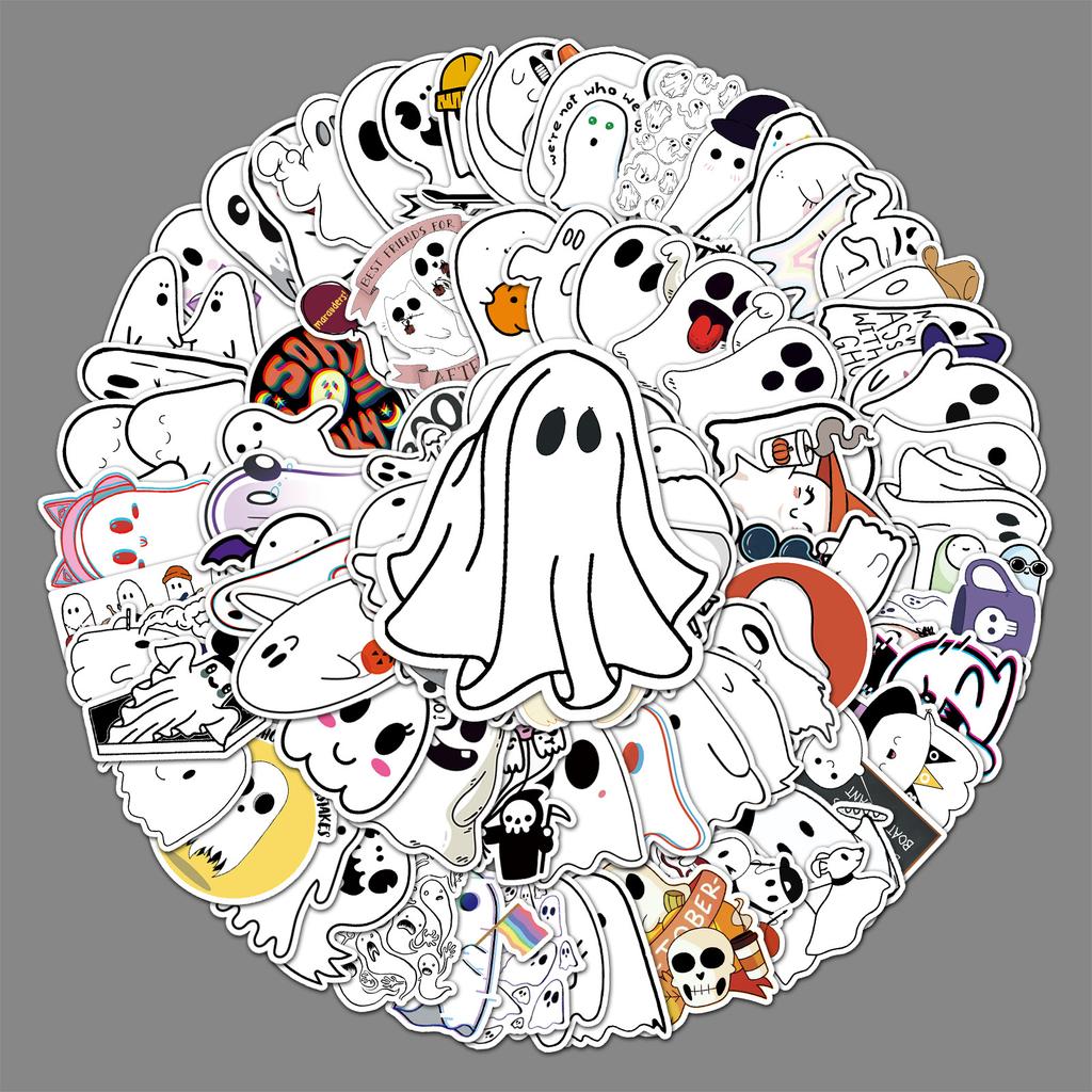 100 Cartoon Ghost Creative Personality Halloween DIY Scooter Motorcycle Bicycle Car Stickers