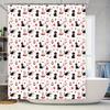 Cute Dog Pattern Shower Curtain Bathroom Decoration 180cm Waterproof Non-slip Printed Home Decor Pet Art Print for Kids Room Whi