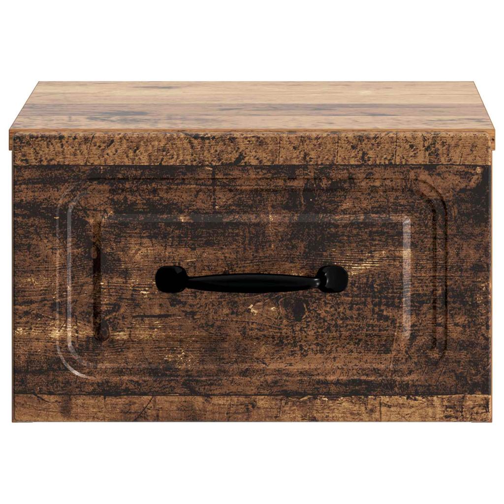 Wall Mounted Nightstand Reclaimed Wood Look 34.5 x 33 x 20 cm