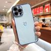 Luxury Electroplated Love Heart Phone Case For iPhone 11 12 13 14 15 16 Pro Max XS X XR Max Plus Soft Silicone Cover