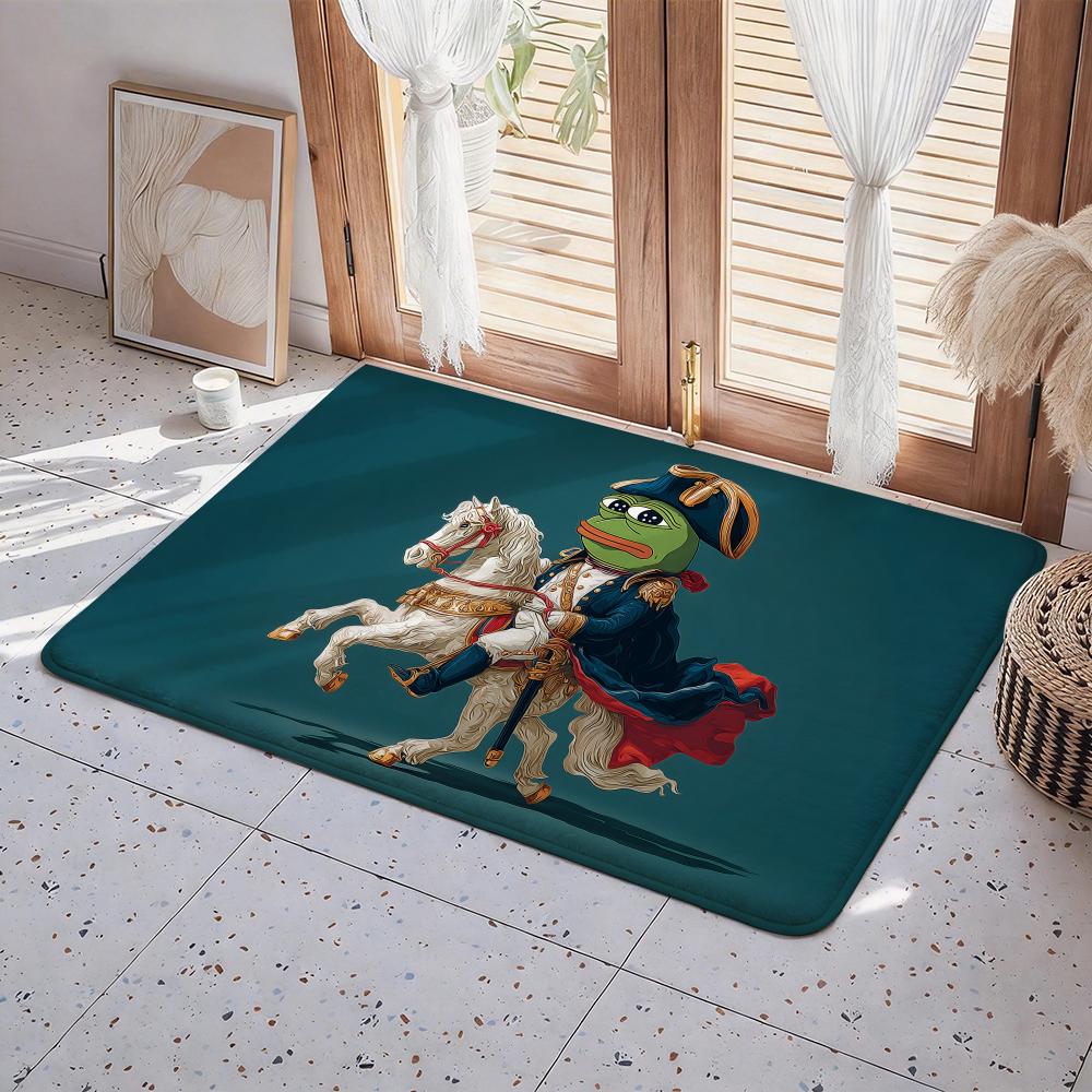 P Pepe The Frog Floor Mat Eco Flannel Doormat Non Slip Odorless Indoor Floor Rug Soft Short Plush Home Mat