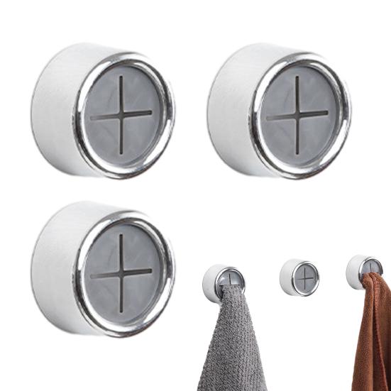 3Pcs Kitchen Towel Hooks Dish Towel Hooks with Adhesive Round Wall Mounted Hand Towel Holders for Kitchen Bathroom Shower Towels