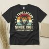 65th Birthday Born In 1961 65 Years Old Gifts True Legend Since 1961 Tee