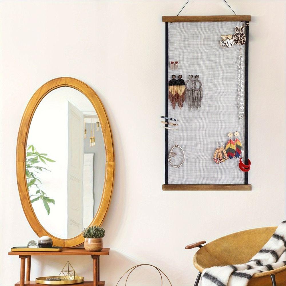 Mesh Grid Jewelry Hanging Storage Rack Large Capacity Mesh Display Rack  Bedroom