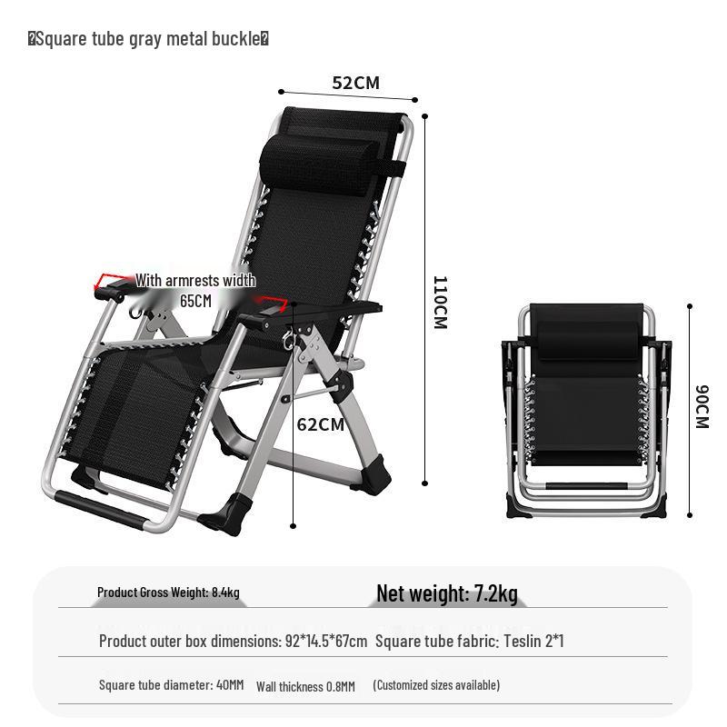 Adjustable Folding Chair: Sit or Recline with Backrest - Ideal for Napping at Home, Office, or Beach.