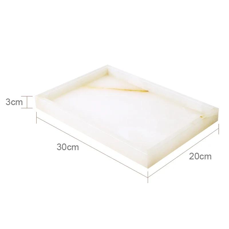 White Onyx Natural Marble Bathroom Accessories Luxury Soap Dispenser Cotton Swabs Container Reed diffuser Tray Bathroom Set
