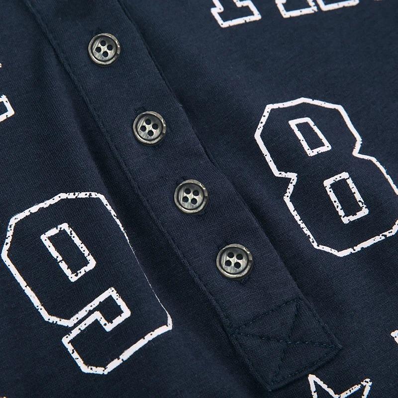 Vintage Top s potiskem písmen Dámský Retro Grunge Knoflíkový Véčkový výstřih Dlouhý rukáv Tričko Podzim Zima Základní Tričko Femme Oblečení