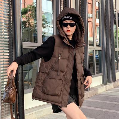 European and Korean Down Cotton Vest Women's Autumn and Winter New Medium and Long Outer Wear Loose Large Size 0kg Versatile Sleeveless Hanger