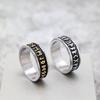 Vintage Solid Stainless Steel Viking Runes Men's Ring