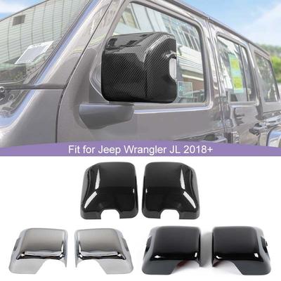 Dekorative Rahmenabdeckung für Rückspiegel für Jeep Wrangler JL JT Gladiator 2018 Aufwärts (Mit Light-Version) Autozubehör außen , ABS-Kunststoff