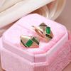 Kinel Dark Green Opal Zircon English Earrings For Women Vintage Rose Gold Color Black Fine Jewelry