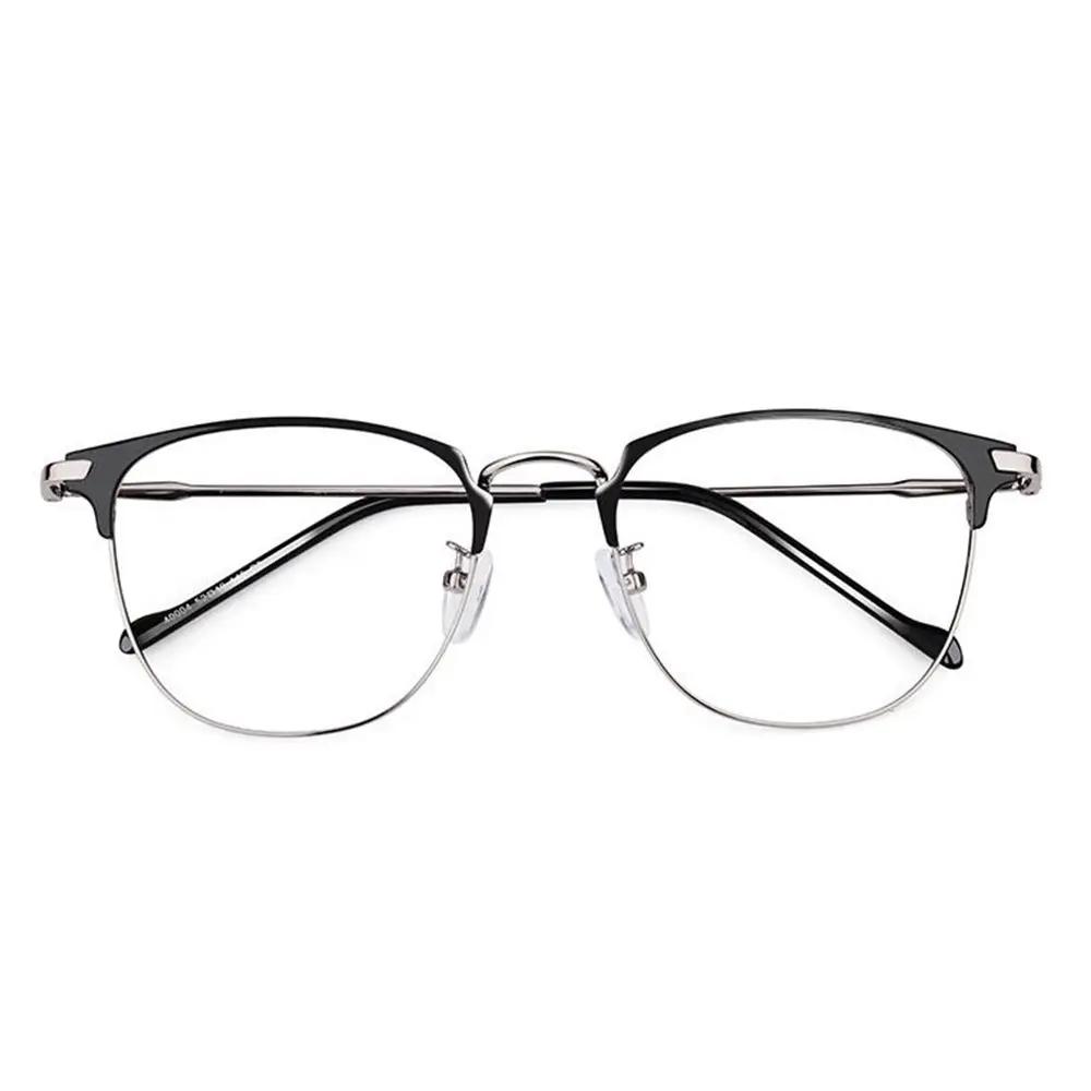 Classic Semi Rimless Anti Blue Light Blocking Glasses Metal Frame Men Square Ray Filter Eyeglasses Frames Computer Women Goggles