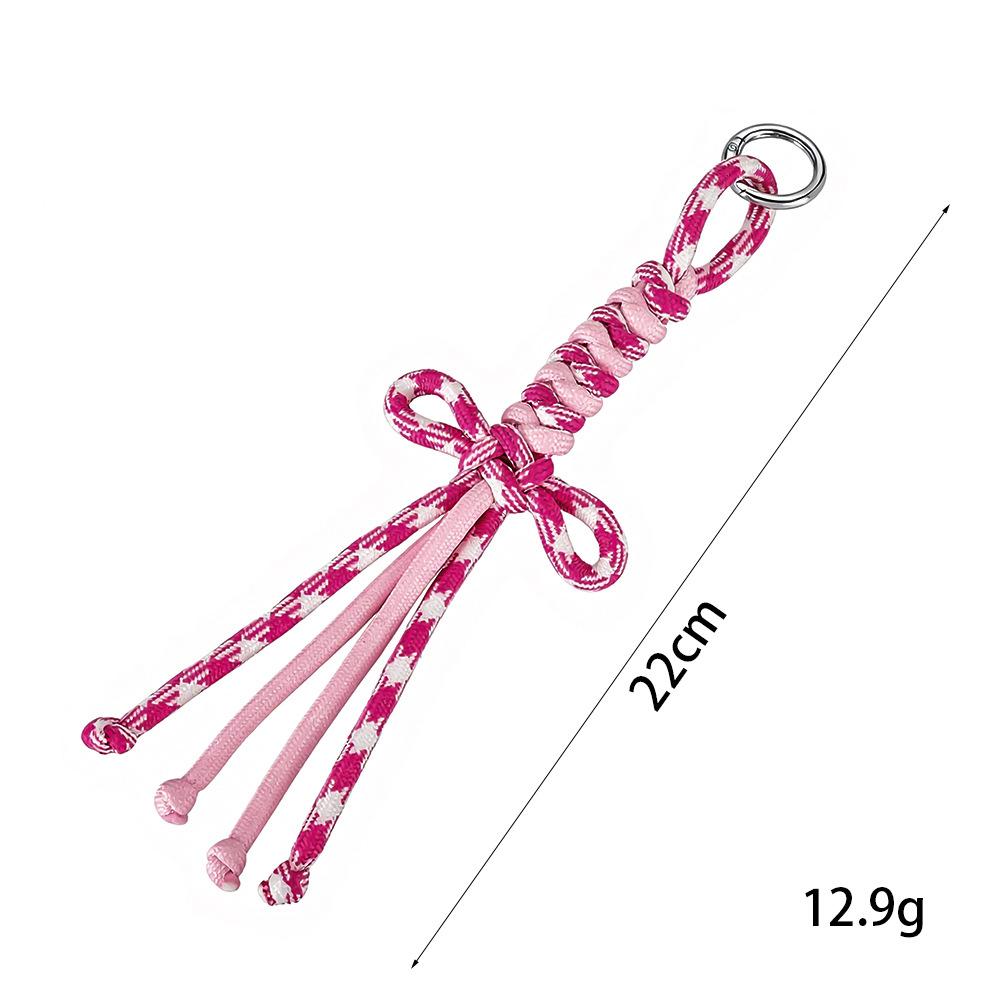 Colorful Cow Hand-woven Nylon Keychains Bag Decorative Car Fashion Accessories Woven Art Gift for Friend Bag Charm