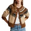 Polo Ralph Lauren FW23 Color Block Single-Breasted Loose Knit Sweater Women Sweater Khaki WMPOSWENDW20201-200