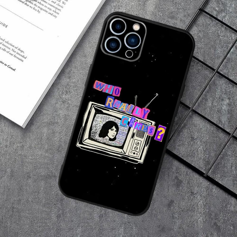 Band TV Girl Phone Case For Apple iPhone 15,14,13,12,11,XS,XR,X,8,7,Pro,Max,Plus,mini Silicone Black Cover