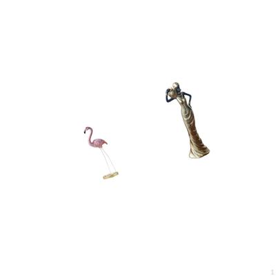 Flamingo Resin Statue Bird Sculpture Home Decor Fireplace Modern Art Garden Figurine with Metal