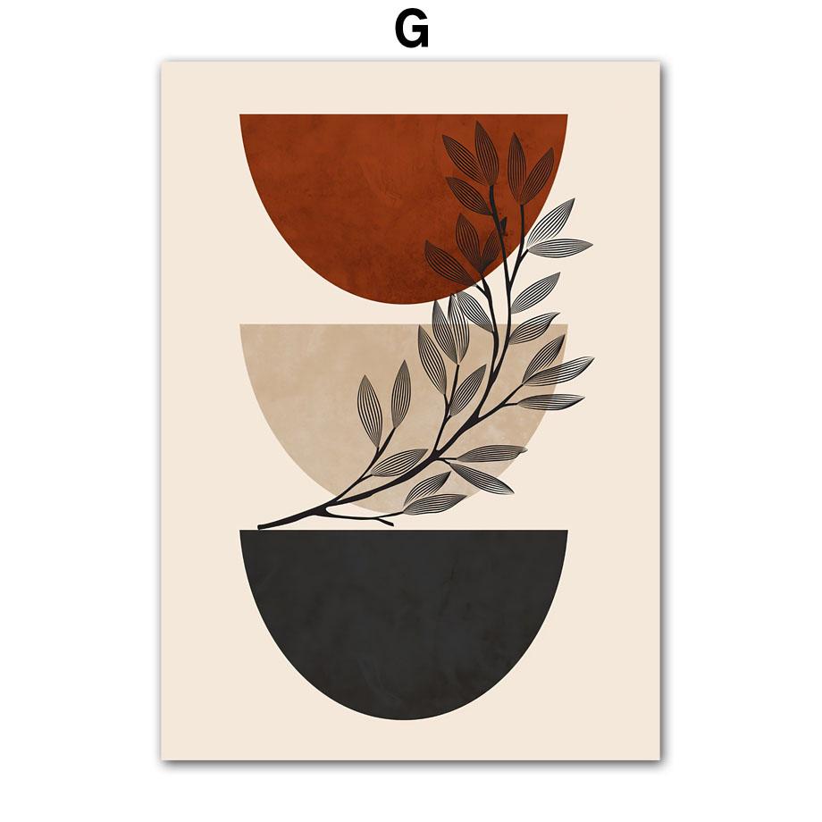 Boho Sunlight Moon Leaf Lines Rainbow Geometry Wall Art Canvas Painting Nordic Posters And Prints Pictures For Living Room Decor