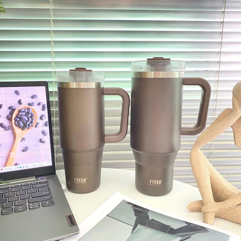 Tyeso Giant Insulated Straw Cup for Office, Home, and Car Use, Stainless Steel Large Capacity Insulated Cup