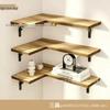 Wooden Corner Shelf with Iron Frame for Living Room, Kitchen, or Bathroom - Ideal for Books, Toys, and Storage.