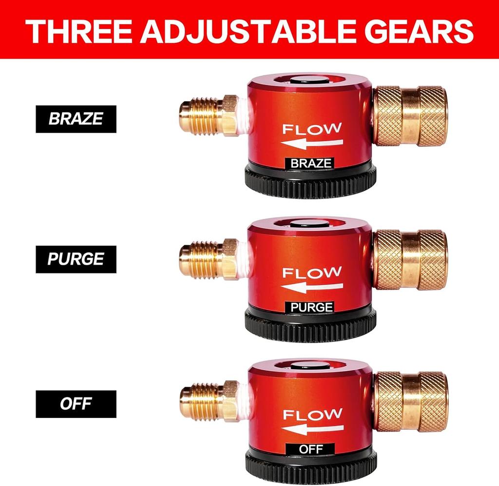 Nitrogen Regulator HVAC, Nitrogen Purge Tool 1/4 Inch Connector Nitrogen Gas Regulator Brazing Tool, for Air Conditioning