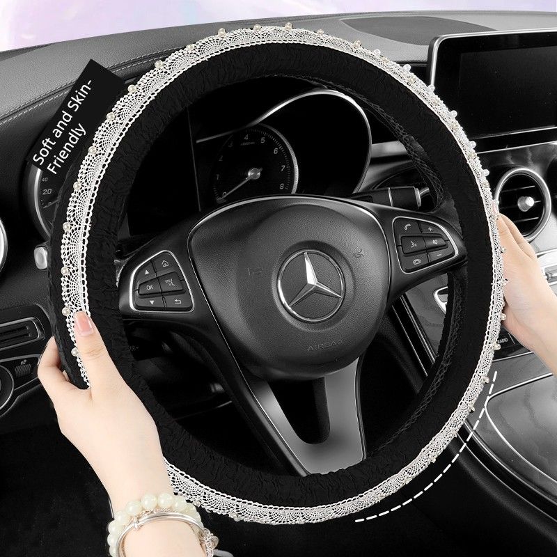 2025 New Model Pearl Lace Car Steering Wheel Cover, Universal for All Seasons