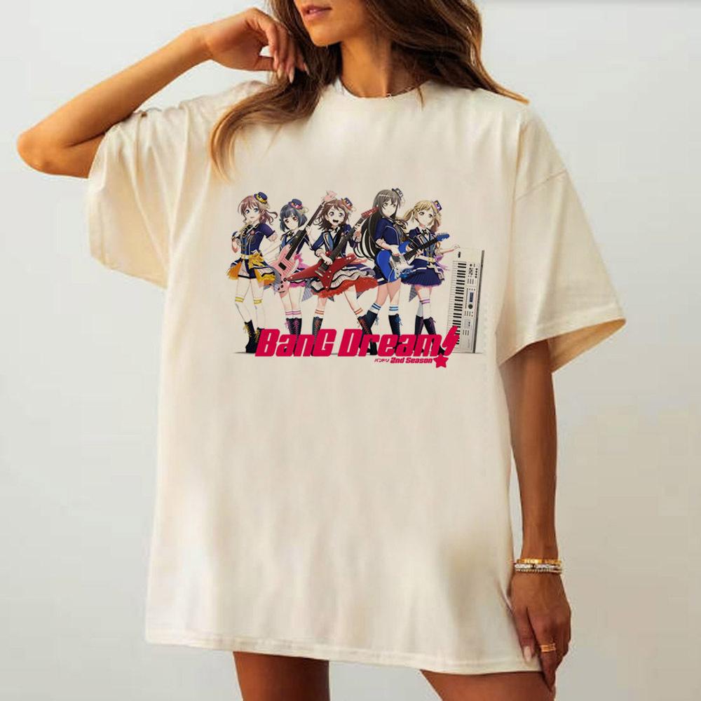 

Bang Dream tshirt girl aesthetic Pop Culture Vintage Breathable Classic Colorful t shirt streetwear hip hop graphic Comfortable S