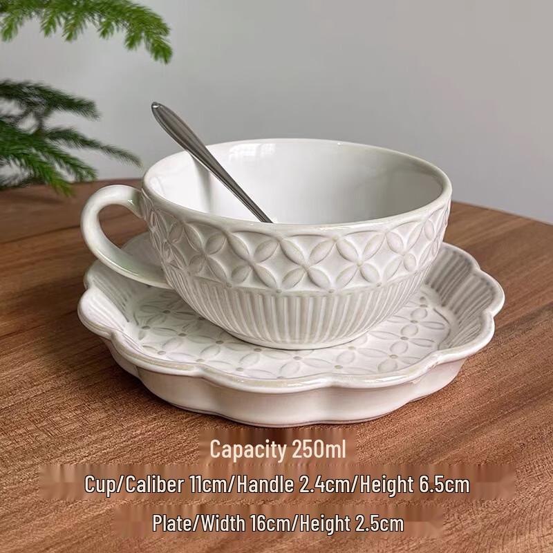 

OLOEY Japanese Retro Snow Plum Coffee Cup and Saucer