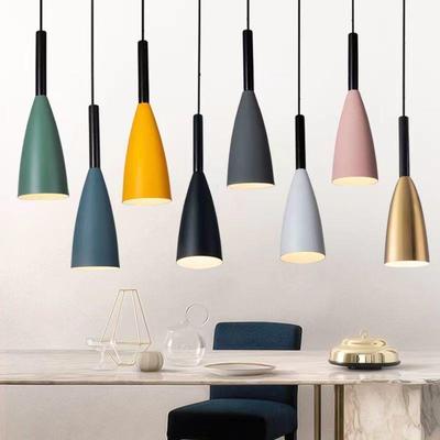 İskandinav Macaron Kolye Işık Modern Sarkıt Yatak Odası Yemek Odası Restoran LED Asılı Lamba E27 Alüminyum Gece Aydınlatması
