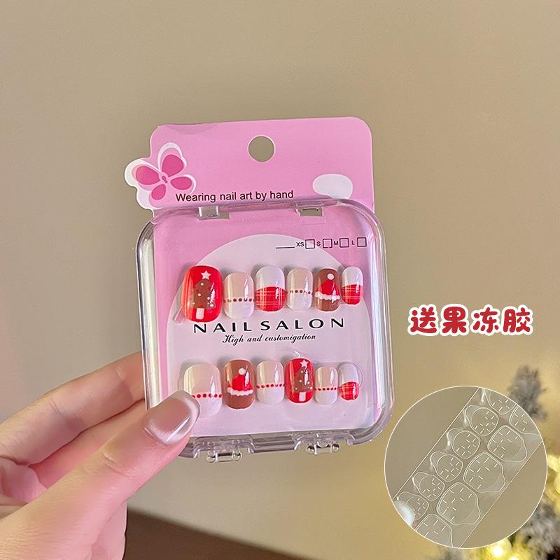 Детская Рождественская Одежда Ногти Милые Девочки Съемная Наклейка на Ногти Мультяшная Маленькая Девочка Не Вредит Рукам Нетоксичная Наклейка на Ногти