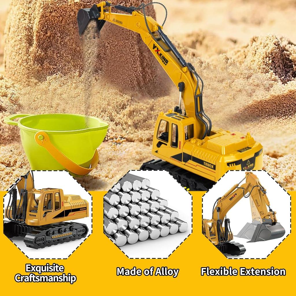 Simulation Alloy Excavator Toy, Inertia Driven Construction Vehicle, Kids Play Gift, Indoor Outdoor Universal