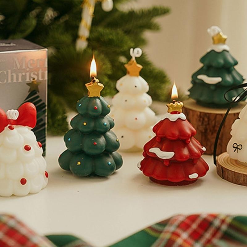 Handmade Christmas Tree Candle With Refined Paraffin And Bean Wax Blend Fragrant Candle