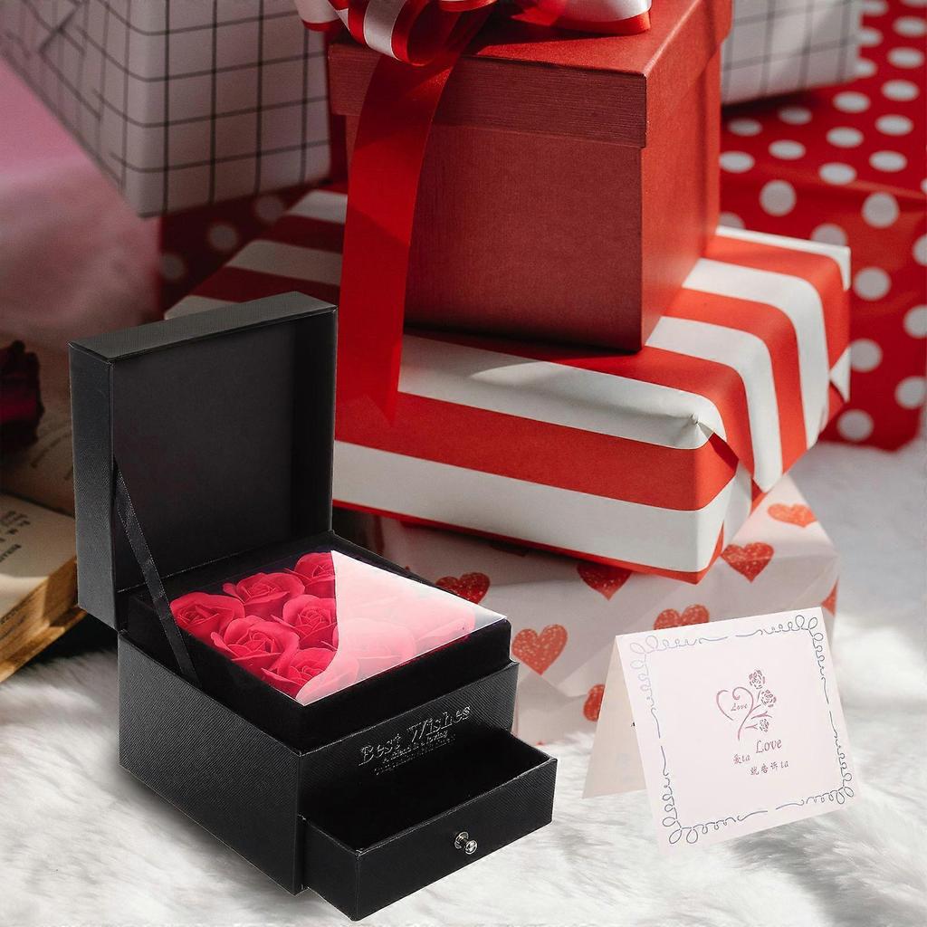 Flower Jewelry Box for Storage 2Sets Gift Box for Valentines and Birthdays
