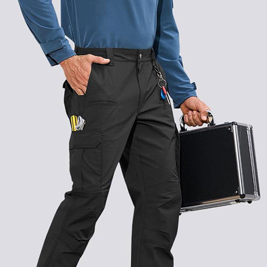 Mens Pants Ripstop Cargo Work Pants With Multi-pocket Breathable Hiking Mountaineering Camping Construction Pants