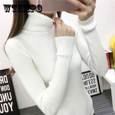 Warm Turtleneck Sweater Autumn and Winter High Collar Thick Sweater Women's Wild Long-sleeved Slim