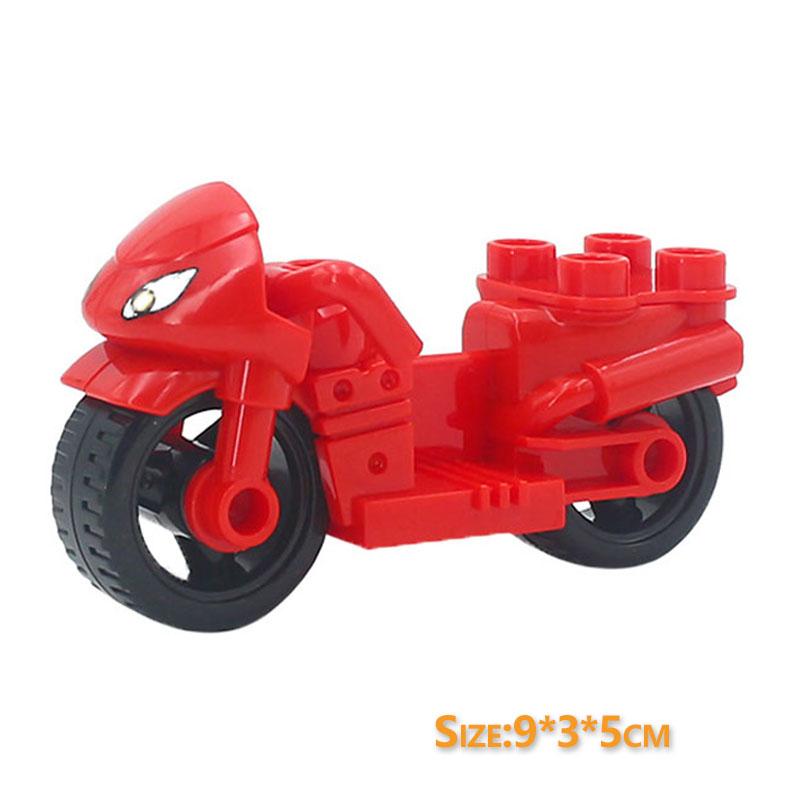 Trailer Car Motorcycle Boat Big Building Blocks Collocation Vehicle Accessory Kid DIY Toys Compatible With Duploed Set Gift