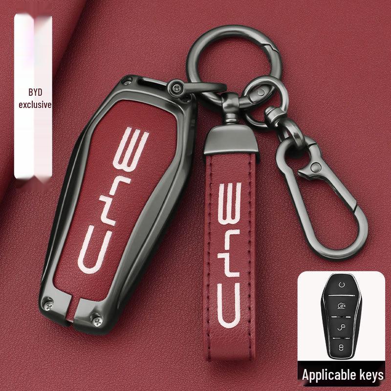 BYD Key Case for Models: Qin, Han Plus DMI, Song Pro, Tang, Yuan, Destroyer 05, Seagull, Dolphin, and Lion – Shell Buckle Design