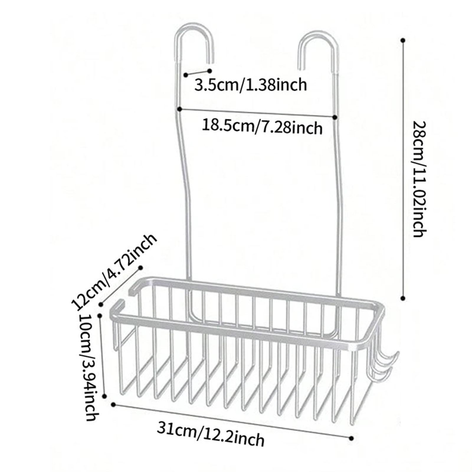 

Sturdy Hanging Shower Rack Shelves for Shower Accessories Sponge Soap Storage Bathroom Organizer Space Saving білий