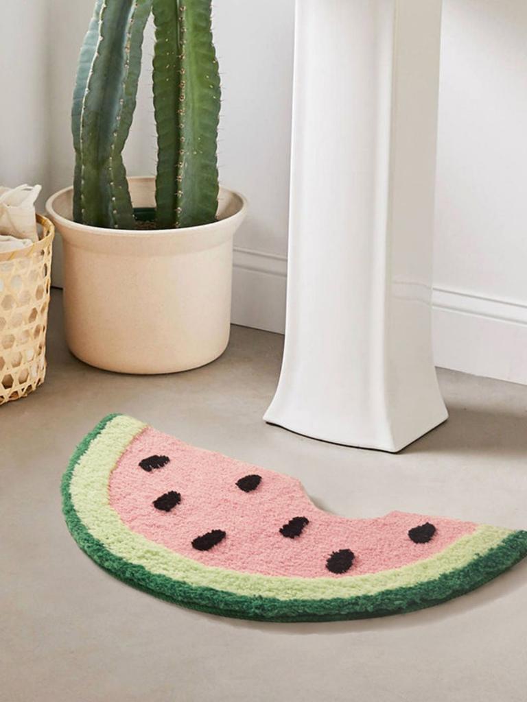 VIKAMA Cute Watermelon Bathroom Floor Mat Anti-Slip Water Absorbing Bathtub Foot Pad Bedroom Side Cushion Home Decoration