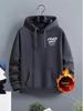 2025 Herren Kapuzenpullover im amerikanischen Stil - Lockerer Schnitt, Wintervelours, Bedruckte Streetwear-Jacke