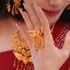 Gradient Enamel Phoenix Ring Vintage Gold Feng Wu Jiu Tian Jewelry for Women Chinese Palace Style Feather Design