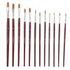 12PCS Round & Flat Head Nylon Hair Brushes Oil Painting Brushes Oil Painting