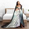 Elegant Woman in White Dress for all seasons blanket lunch break throw gift