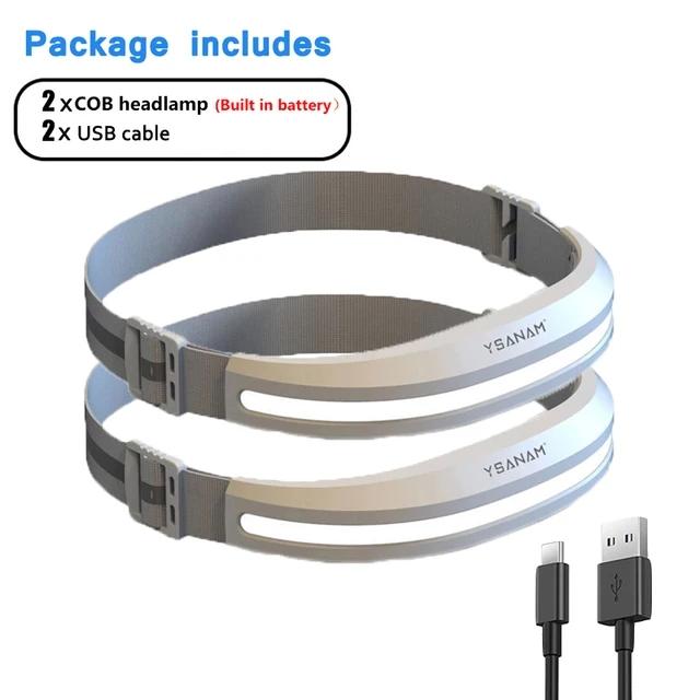 Powerful Portable COB Headlamp USB Rechargeable Red and White Light Work Light Outdoor Camping Fishing Night Running Headlight