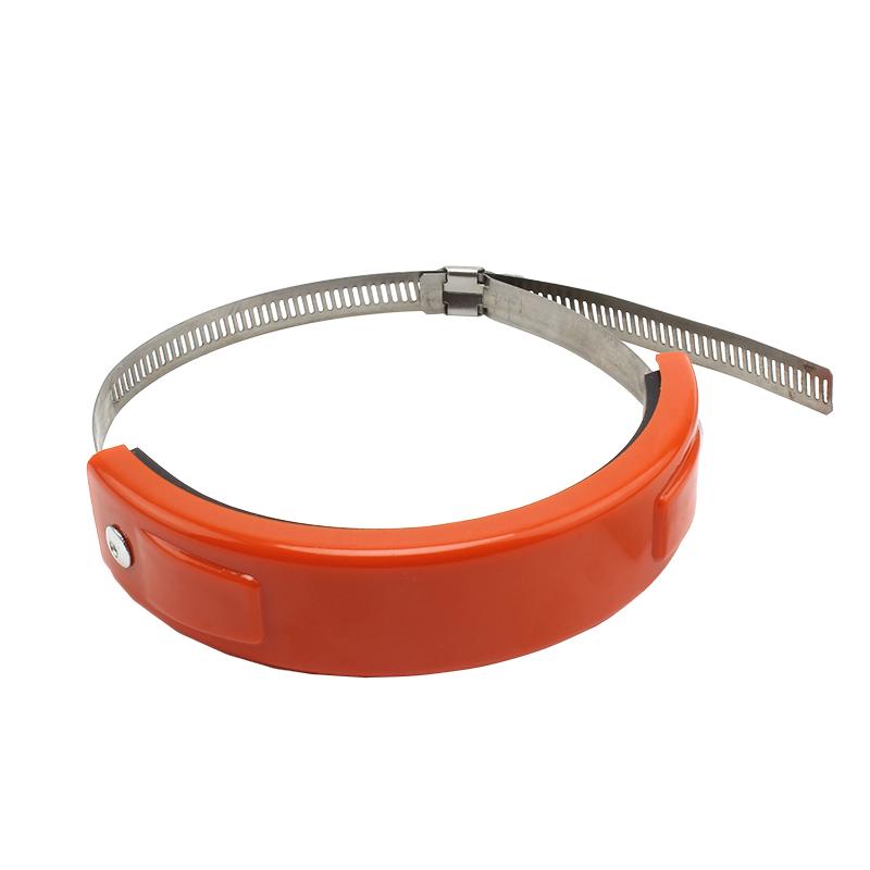 Motorcycle Round Oval Exhaust Pipe Drop Protection Ring Muffler Protection Rubber 100-160mm Stainless Steel Clamp