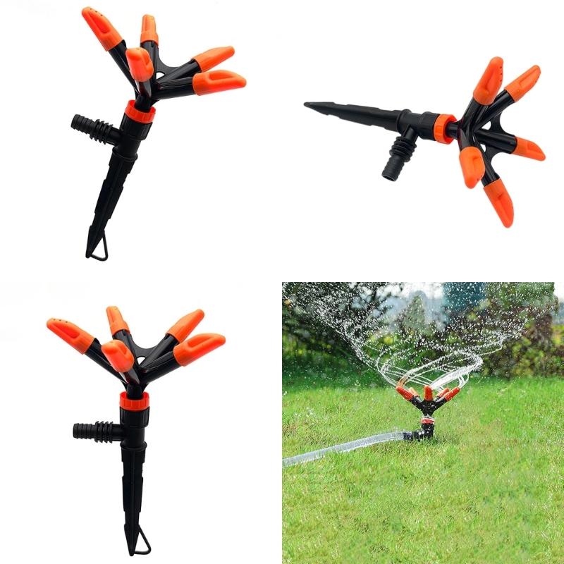 Efficient 5 Arm Sprinkler for Garden Watering Practical Irrigation Nozzle with Nonslip Handle Flower Irrigation Tool