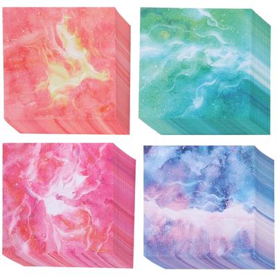 Ciieeo Origami Paper Set of 400 Watercolor Design Craft Paper Starry Sky Origami Handicraft Japanese Small Sheets, 9.5cm, Double-Sided, Pattern,