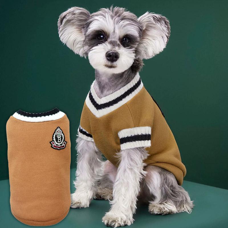 

Осенне-зимний вязаный жилет с V-образным вырезом в стиле колледжа, одежда для питомцев, жилет, Теплый зимний свитер для питомцев, Вязаная одежда для щенков в стиле колледжа XS（old）