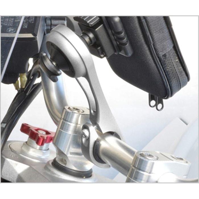 LEAD Motorcycle Smartphone Holder Adventure Continent Aluminum Clamp Mount KS-21AL Silver