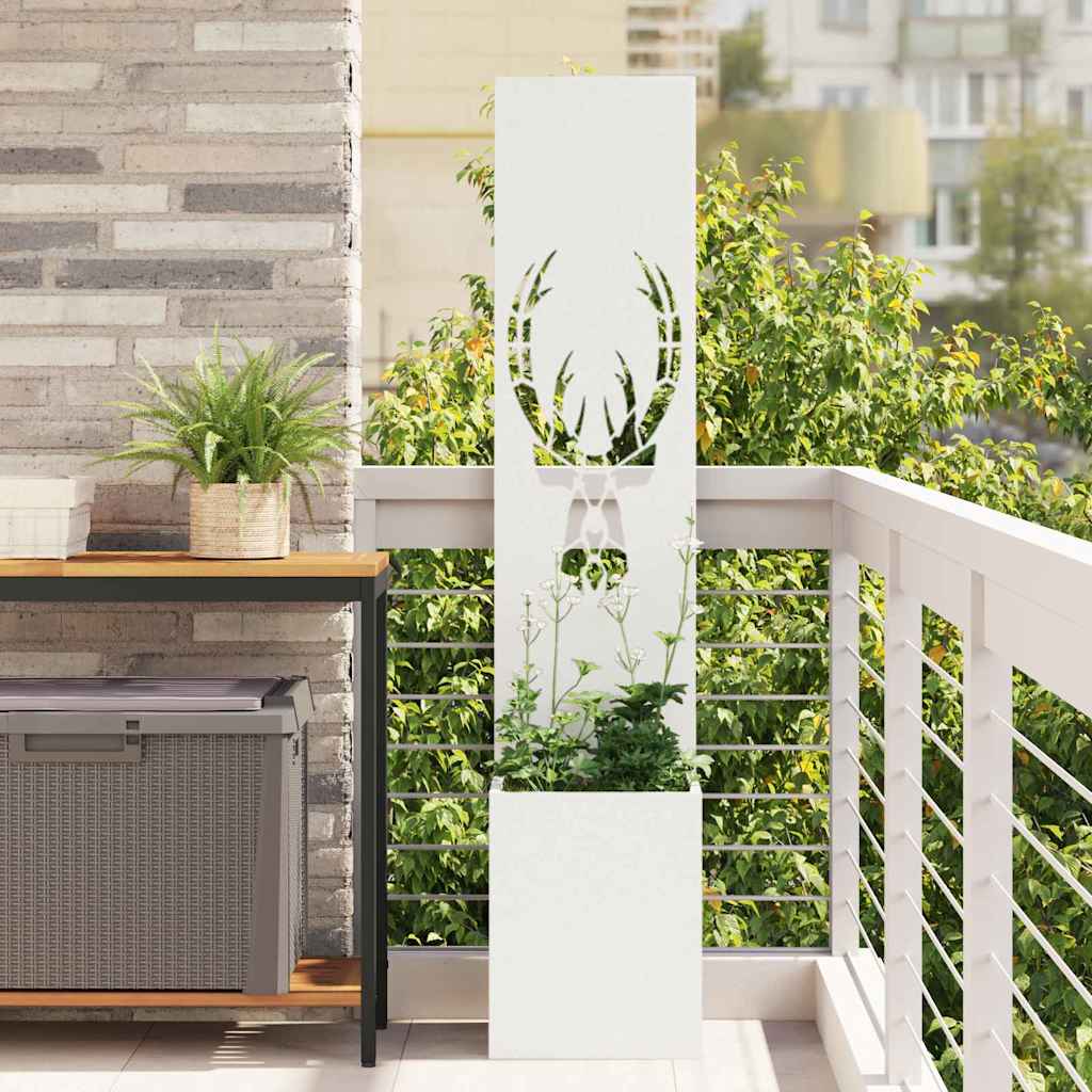 Garden Privacy Screen Canvas Animal Pattern White 32 x 32 x 150 cm