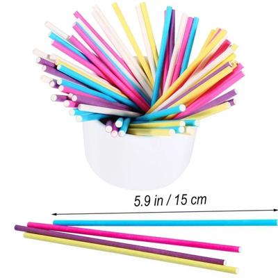 100 Stück Papier-Lollipop-Sauger-Sticks für Cake Pops, Süßigkeiten, Popcake-Sticks, 15,2 x 5/81,3 cm, 150 x 3,5 mm